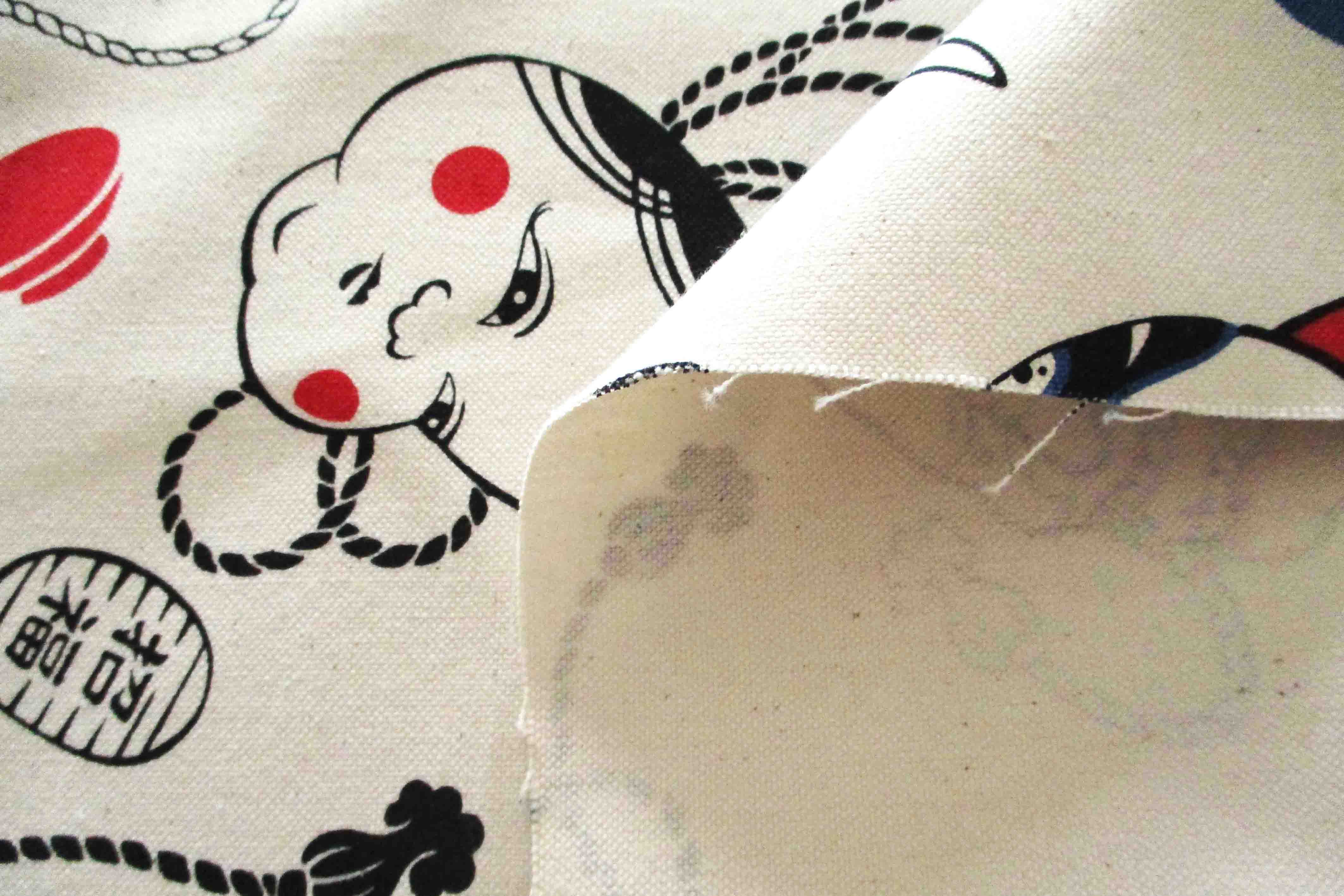 11号帆布　レトロ柄　生成