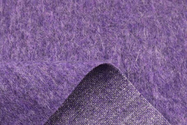 アルパカ混シャギーツイード服地　紫