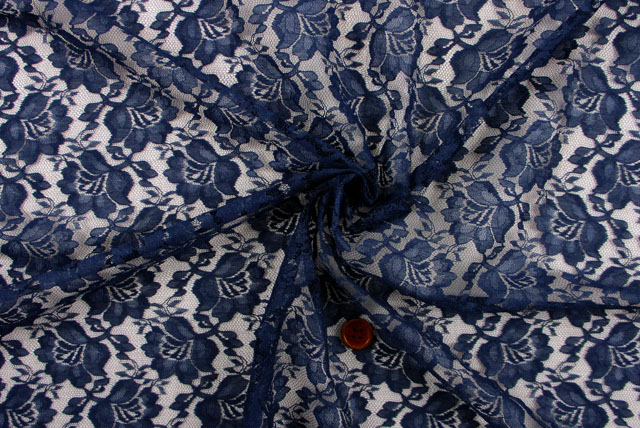 ラッセルレース生地 紺