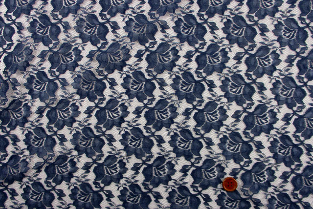 ラッセルレース生地 紺