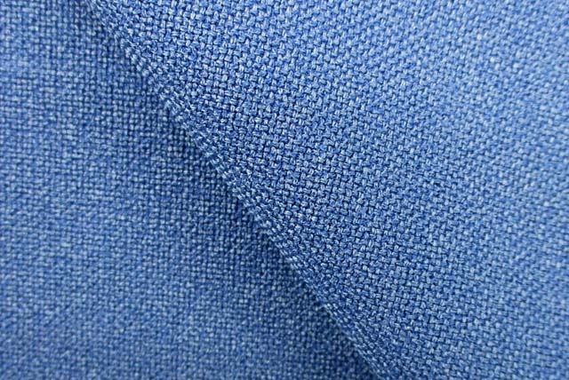 シャンブレーブッチャー調服地 くすんだ青 織りアップ（江戸ッ子）