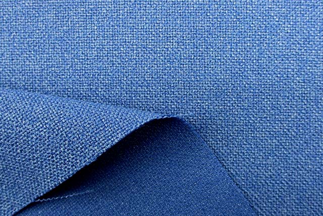 シャンブレーブッチャー調服地 くすんだ青 裏面と厚み（江戸ッ子）