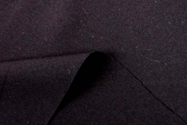 ストレッチダブルジョーゼット服地 黒 裏面と厚み（江戸ッ子）